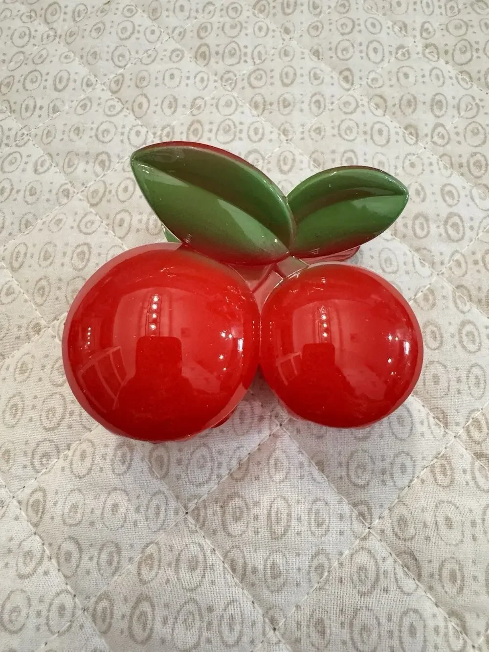 Red Cherry Hair Claw Clips for Women Large Non-Slip Strong Cherry Green Leafs
